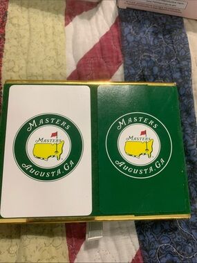 Masters Green and White Augusta Playing Card Set with Gold Trim
